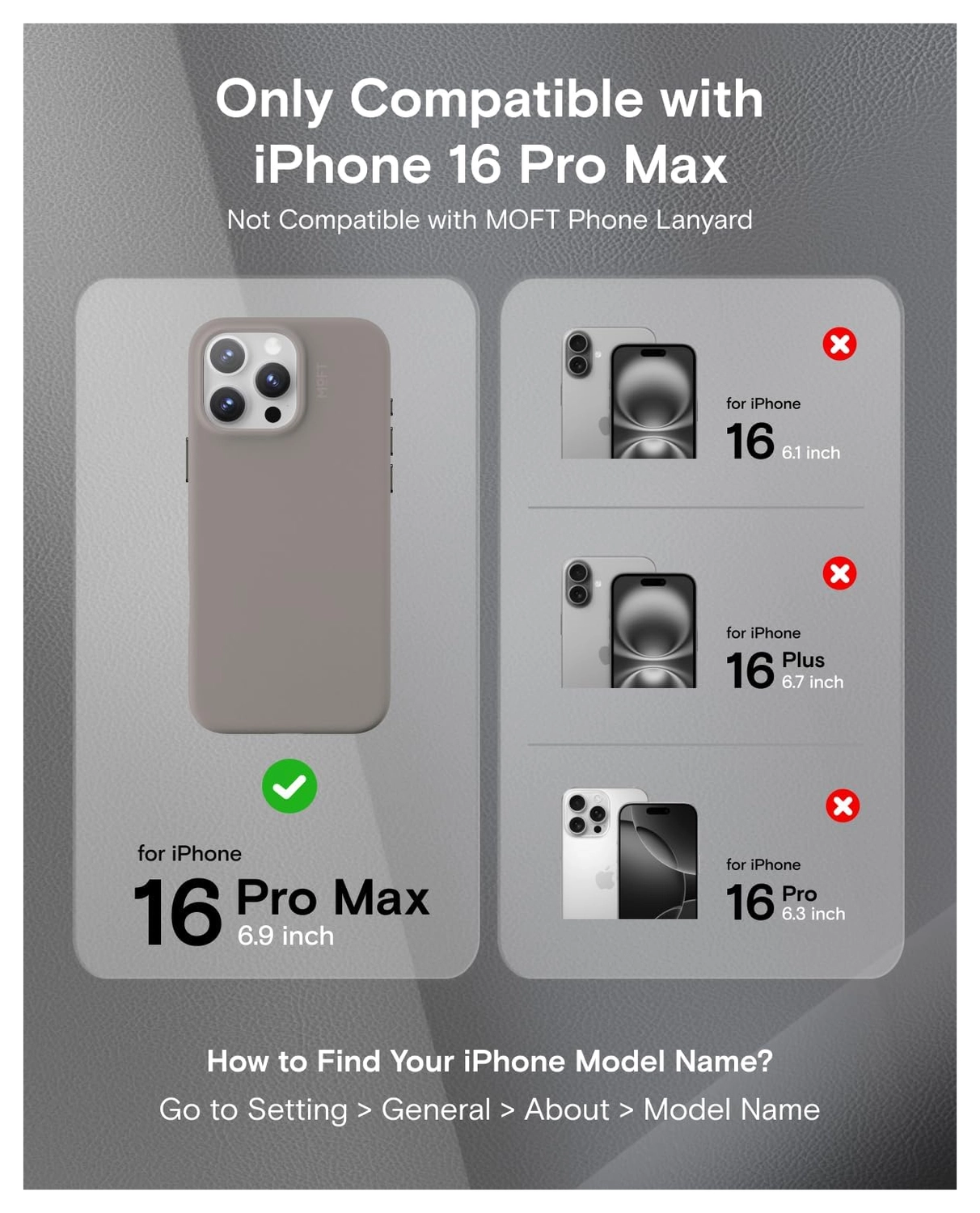 MOFT MOVAS Snap iPhone 16 Pro Max Hoesje MagSafe Vegan Leer Back Cover Taupe afbeelding 9