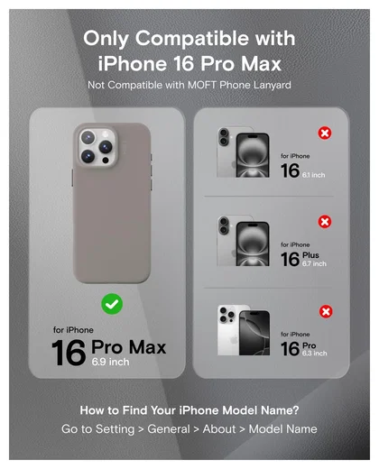 MOFT MOVAS Snap iPhone 16 Pro Max Hoesje MagSafe Vegan Leer Back Cover Taupe afbeelding 9