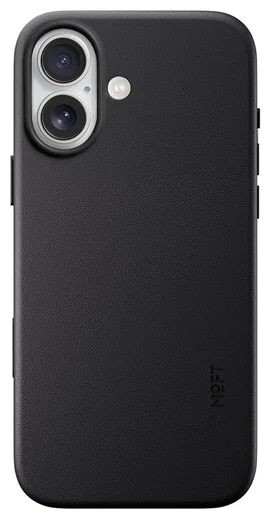 MOFT MOVAS Snap iPhone 17 Hoesje MagSafe Vegan Leer Back Cover Zwart afbeelding 1