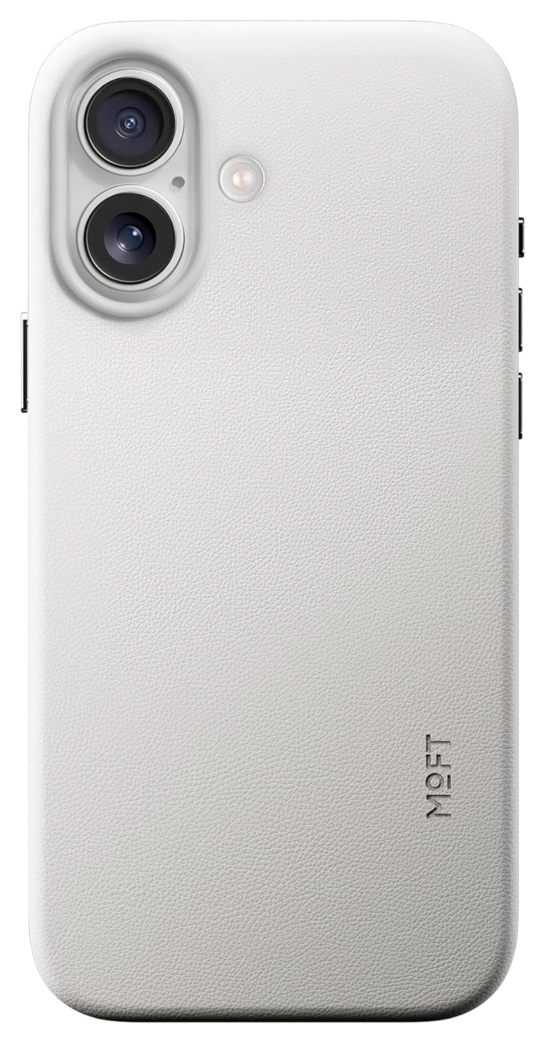 MOFT MOVAS Snap iPhone 17 Hoesje MagSafe Vegan Leer Back Cover Grijs afbeelding 1