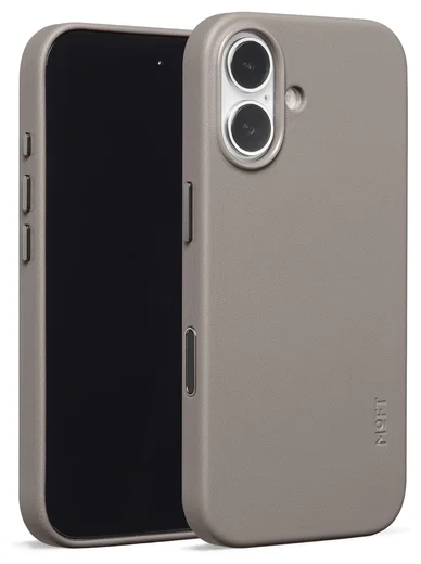 MOFT MOVAS Snap iPhone 17 Hoesje MagSafe Vegan Leer Back Cover Taupe afbeelding 2