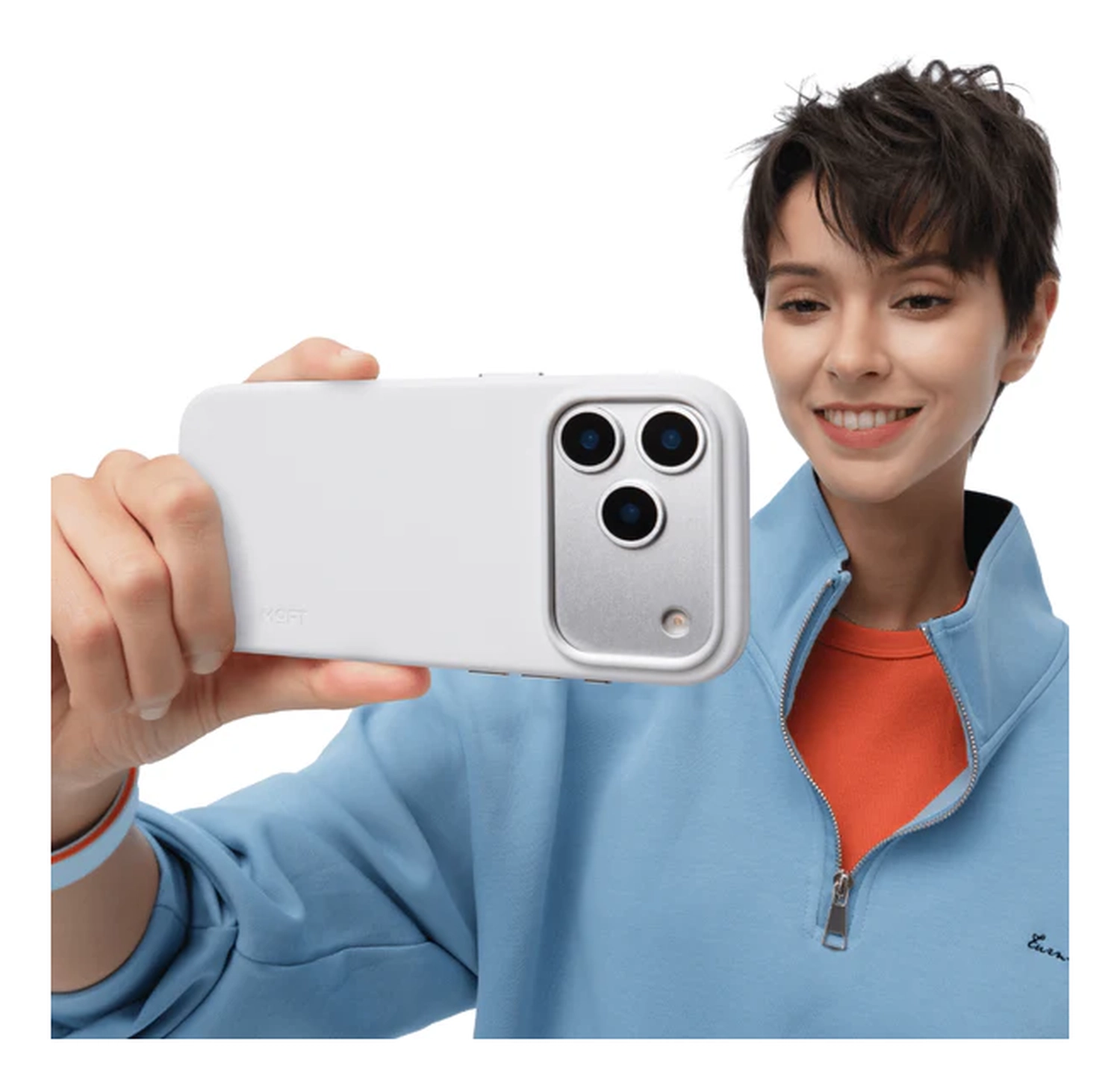 MOFT MOVAS Snap iPhone 17 Pro Hoesje MagSafe Vegan Leer Back Cover Grijs afbeelding 12
