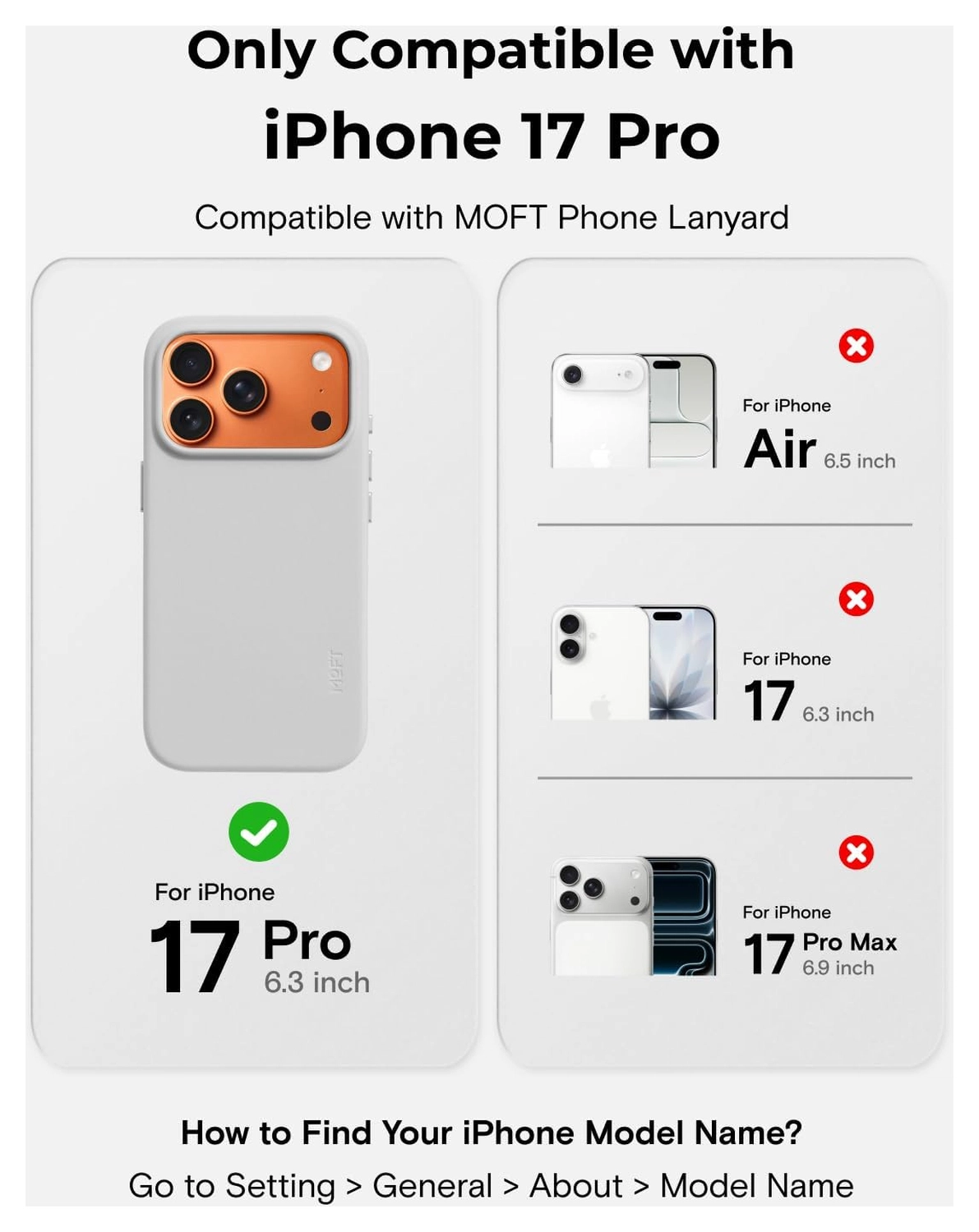 MOFT MOVAS Snap iPhone 17 Pro Hoesje MagSafe Vegan Leer Back Cover Grijs afbeelding 4