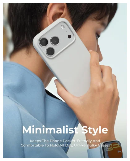 MOFT MOVAS Snap iPhone 17 Pro Hoesje MagSafe Vegan Leer Back Cover Grijs afbeelding 6