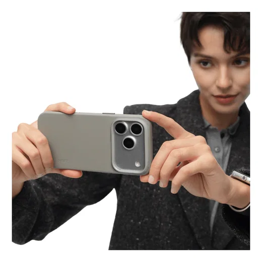 MOFT MOVAS Snap iPhone 17 Pro Hoesje MagSafe Vegan Leer Back Cover Taupe afbeelding 12