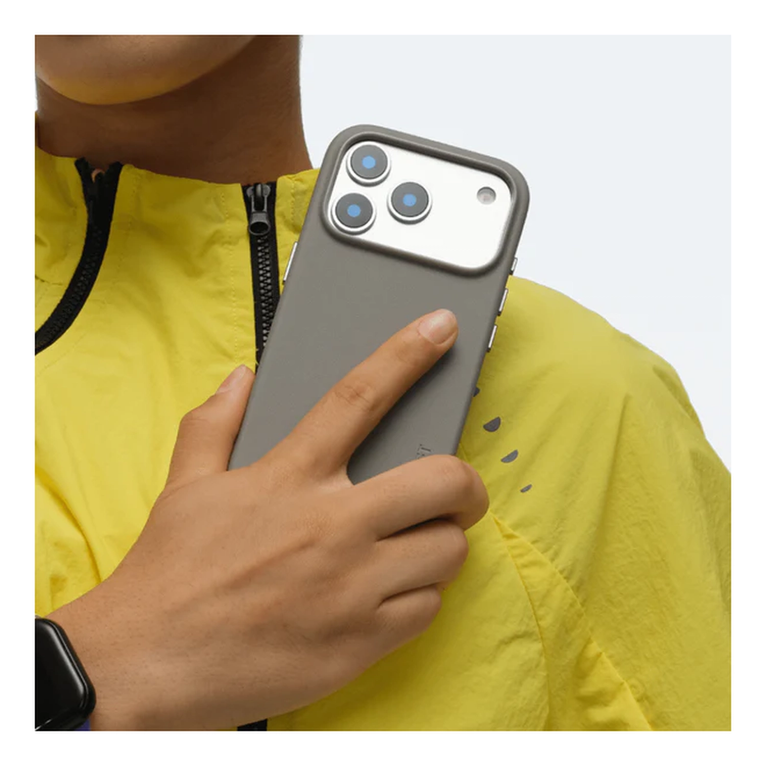 MOFT MOVAS Snap iPhone 17 Pro Hoesje MagSafe Vegan Leer Back Cover Taupe afbeelding 14