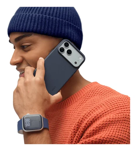 MOFT MOVAS Snap iPhone 17 Pro Hoesje MagSafe Vegan Leer Back Cover Navy afbeelding 12