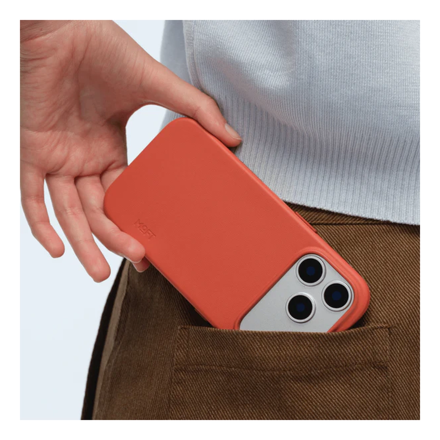 MOFT MOVAS Snap iPhone 17 Pro Hoesje MagSafe Vegan Leer Back Cover Rood afbeelding 14