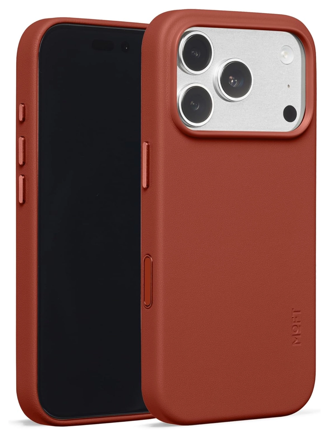 MOFT MOVAS Snap iPhone 17 Pro Hoesje MagSafe Vegan Leer Back Cover Rood afbeelding 2