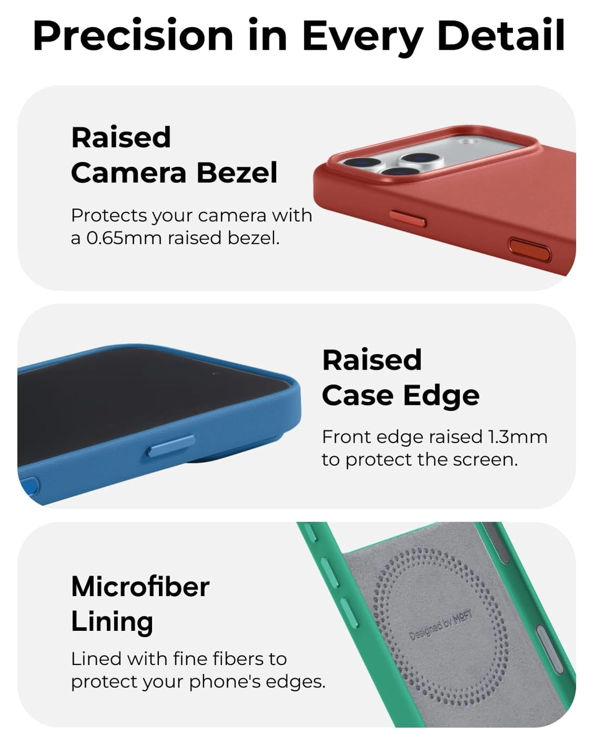 MOFT MOVAS Snap iPhone 17 Pro Hoesje MagSafe Vegan Leer Back Cover Rood afbeelding 7