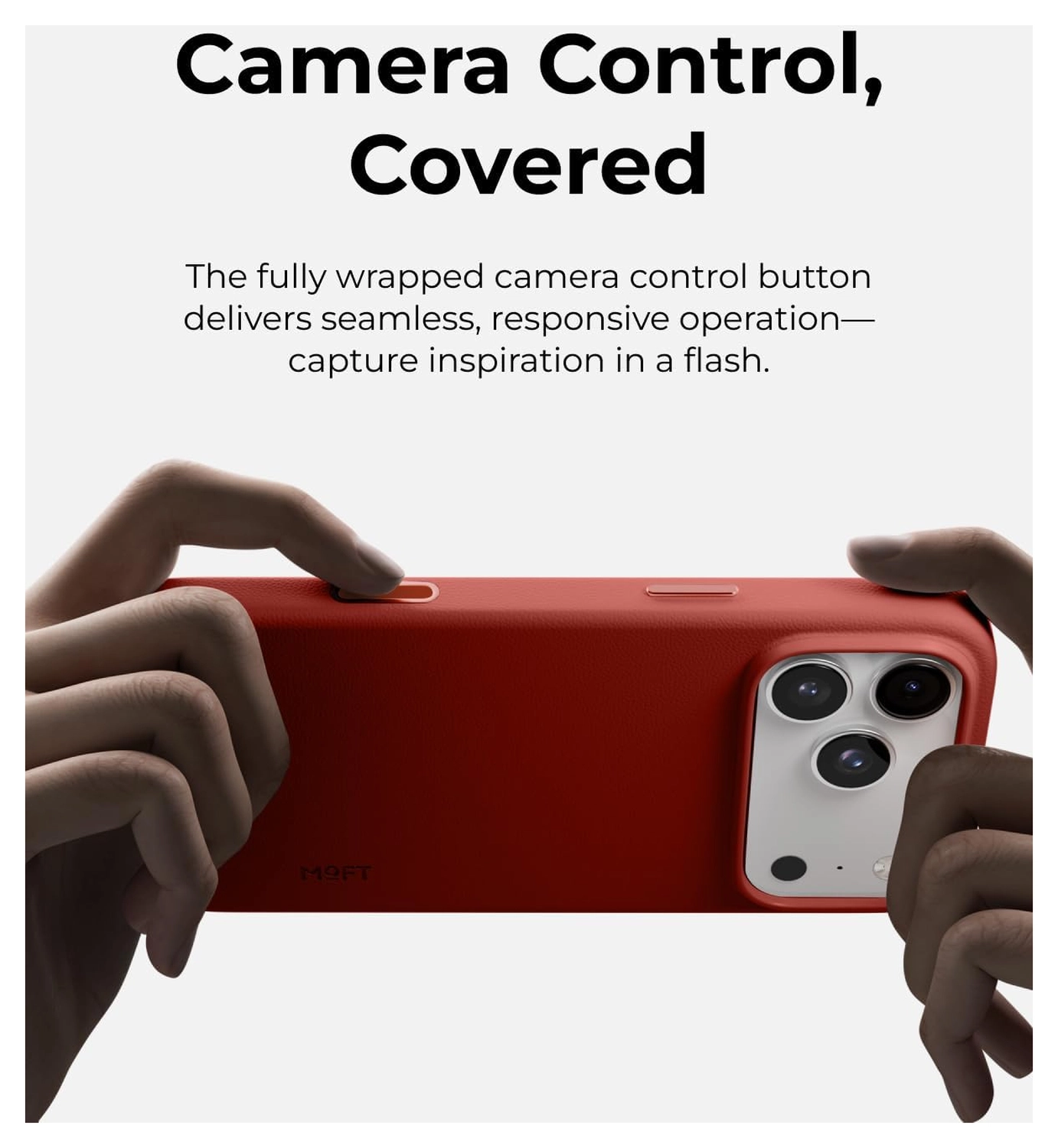 MOFT MOVAS Snap iPhone 17 Pro Hoesje MagSafe Vegan Leer Back Cover Rood afbeelding 8