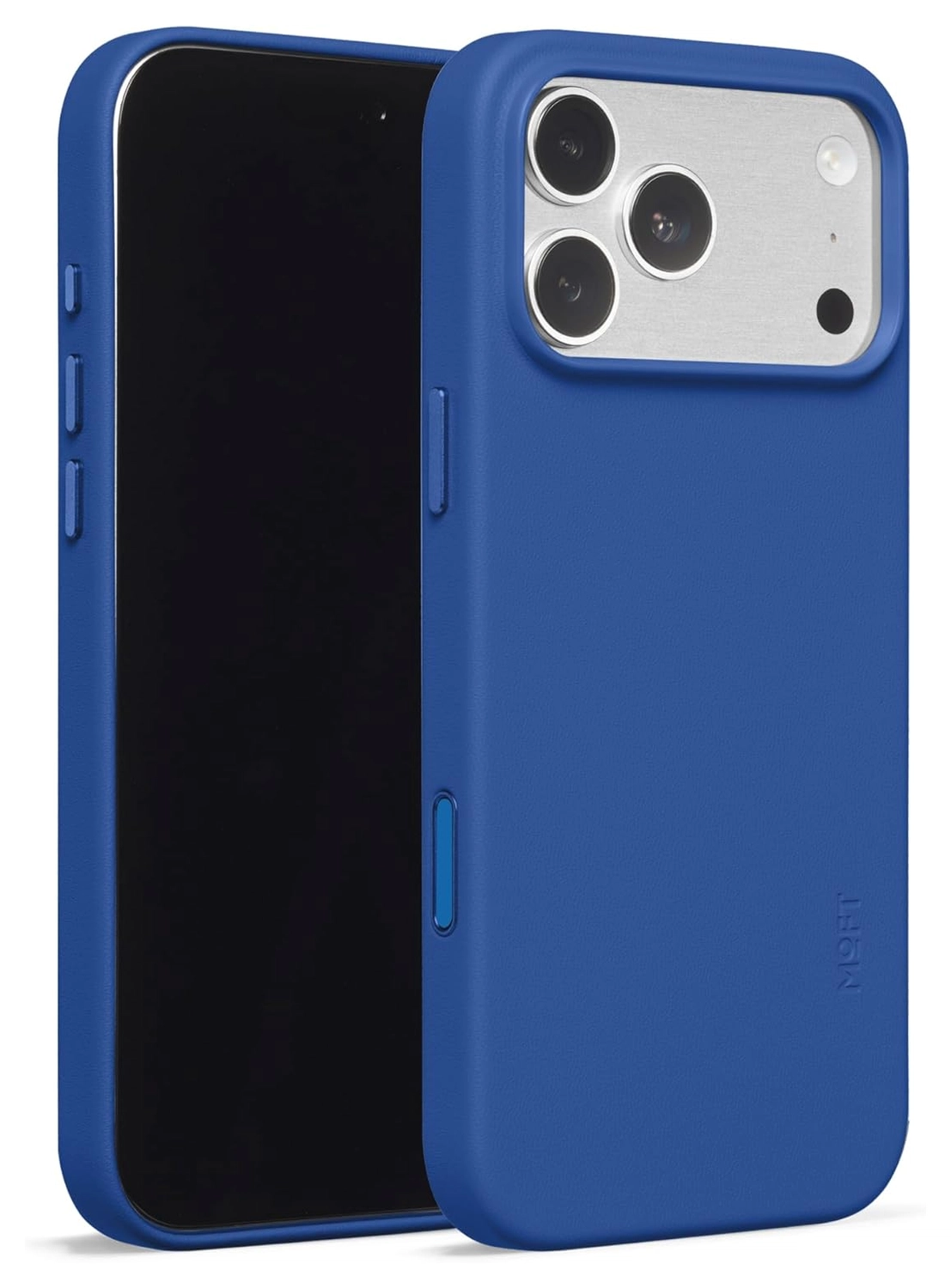 MOFT MOVAS Snap iPhone 17 Pro Hoesje MagSafe Vegan Leer Back Cover Blauw afbeelding 2