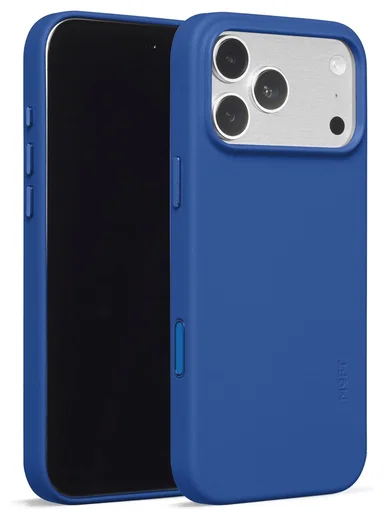 MOFT MOVAS Snap iPhone 17 Pro Hoesje MagSafe Vegan Leer Back Cover Blauw afbeelding 2