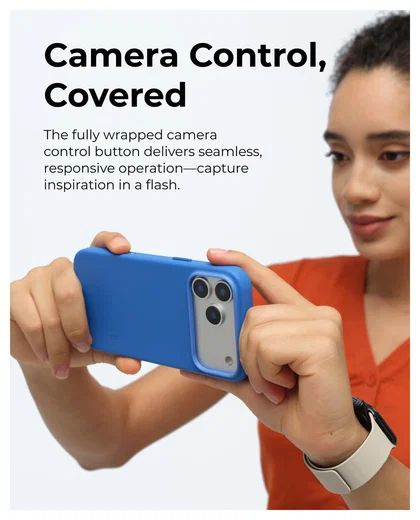 MOFT MOVAS Snap iPhone 17 Pro Hoesje MagSafe Vegan Leer Back Cover Blauw afbeelding 7