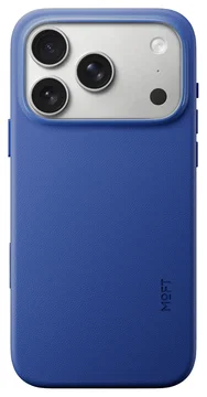 MOFT MOVAS Snap iPhone 17 Pro Hoesje MagSafe Vegan Leer Back Cover Blauw