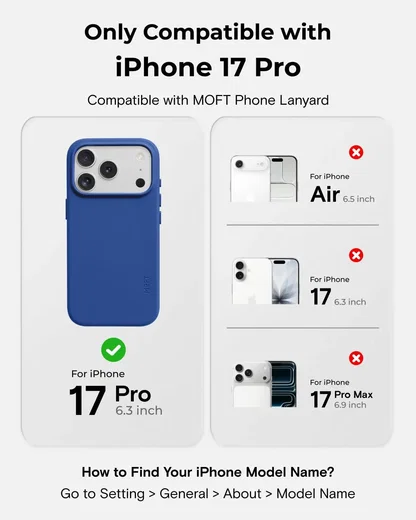 MOFT MOVAS Snap iPhone 17 Pro Hoesje MagSafe Vegan Leer Back Cover Blauw afbeelding 4