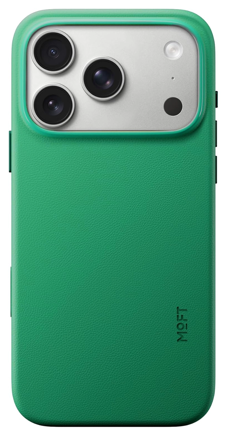 MOFT MOVAS Snap iPhone 17 Pro Hoesje MagSafe Vegan Leer Back Cover Groen afbeelding 1