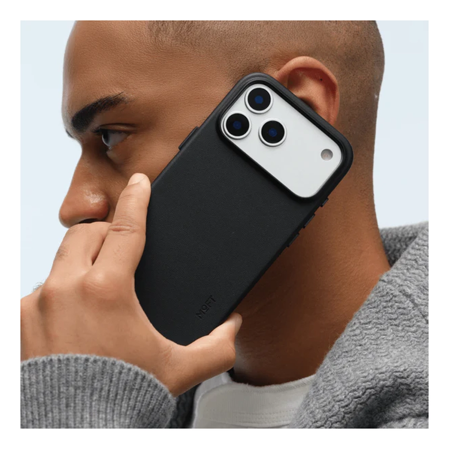 MOFT MOVAS Snap iPhone 17 Pro Max Hoesje MagSafe Leer Back Cover Zwart afbeelding 11