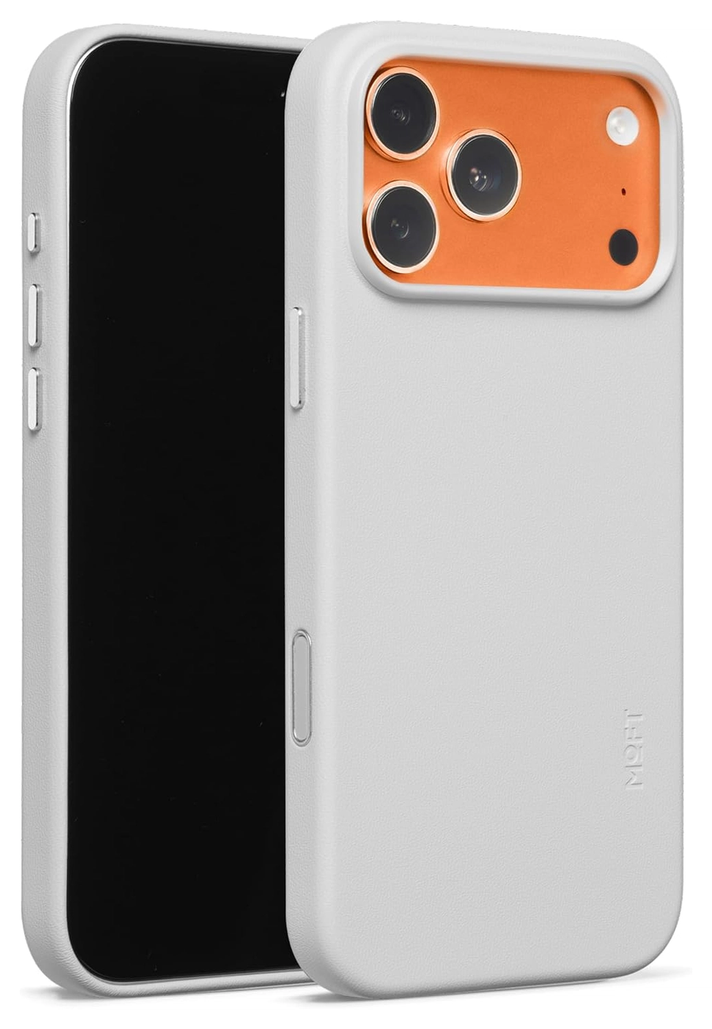 MOFT MOVAS Snap iPhone 17 Pro Max Hoesje MagSafe Leer Back Cover Grijs afbeelding 2