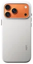 MOFT MOVAS Snap iPhone 17 Pro Max Hoesje MagSafe Leer Back Cover Grijs