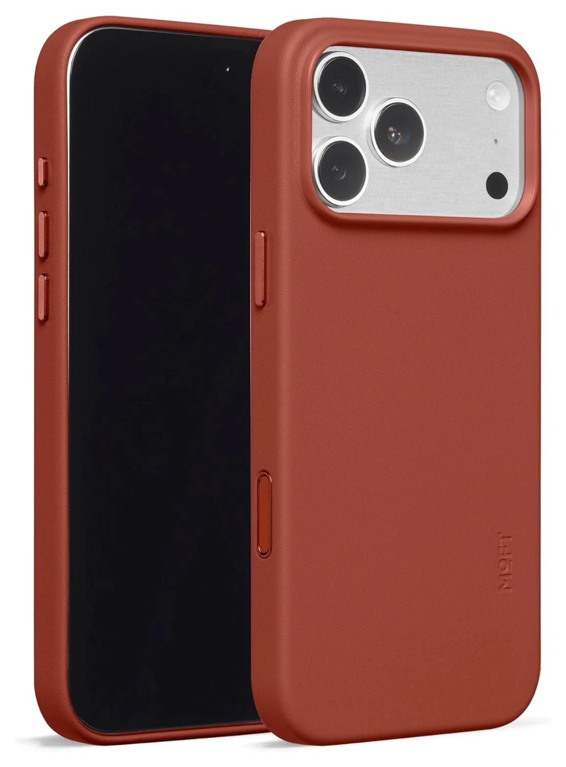MOFT MOVAS Snap iPhone 17 Pro Max Hoesje MagSafe Leer Back Cover Rood afbeelding 2