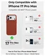 MOFT MOVAS Snap iPhone 17 Pro Max Hoesje MagSafe Leer Back Cover Rood afbeelding 4