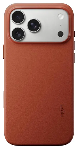MOFT MOVAS Snap iPhone 17 Pro Max Hoesje MagSafe Leer Back Cover Rood afbeelding 1