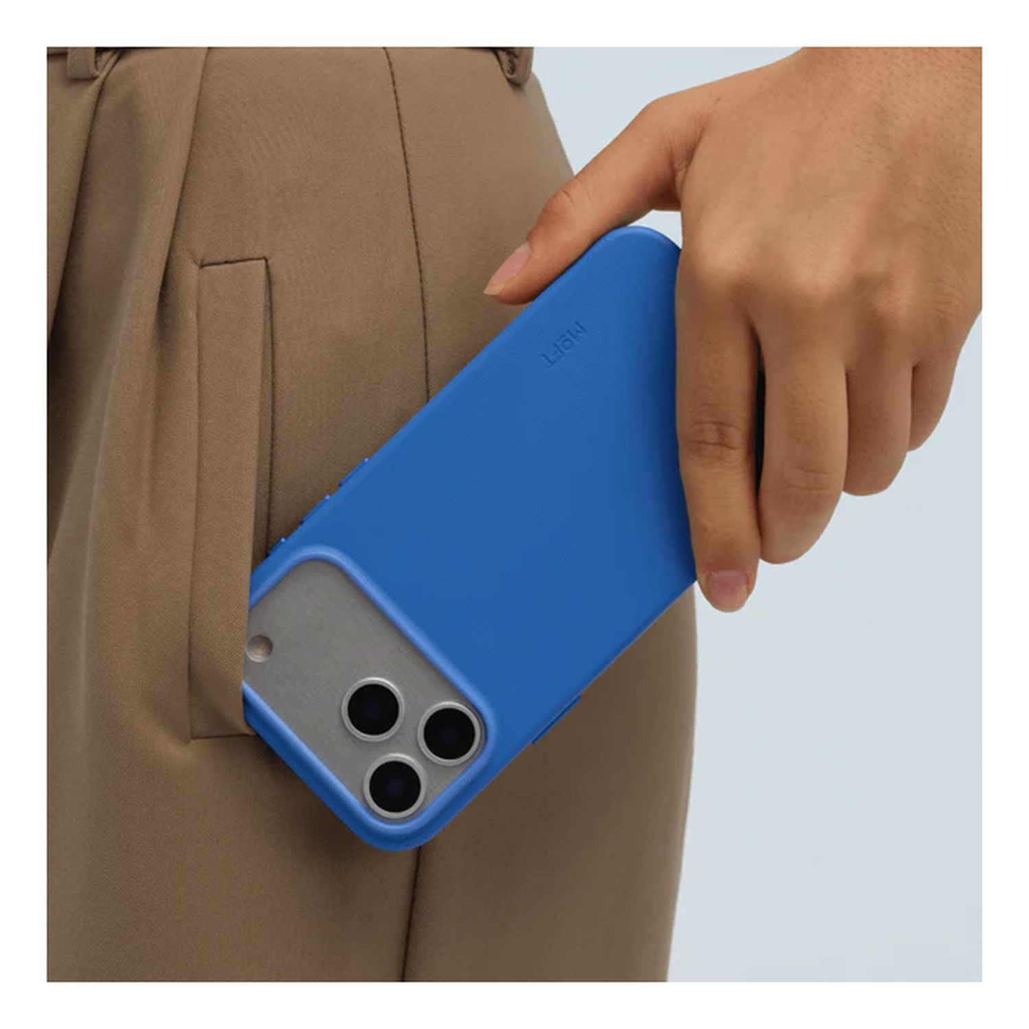 MOFT MOVAS Snap iPhone 17 Pro Max Hoesje MagSafe Leer Back Cover Blauw afbeelding 11