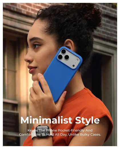 MOFT MOVAS Snap iPhone 17 Pro Max Hoesje MagSafe Leer Back Cover Blauw afbeelding 6