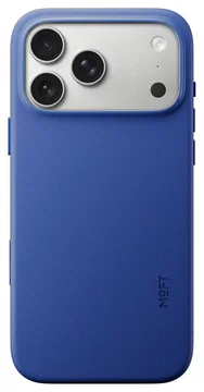 MOFT MOVAS Snap iPhone 17 Pro Max Hoesje MagSafe Leer Back Cover Blauw