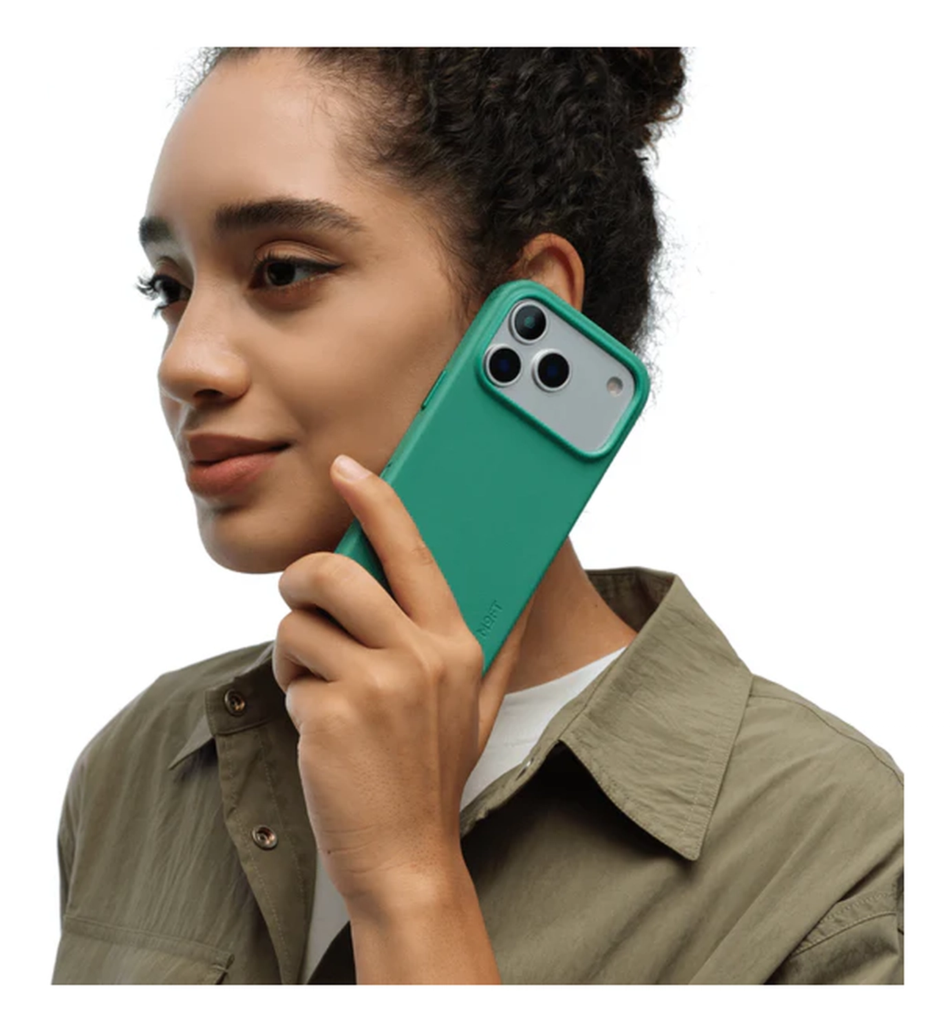 MOFT MOVAS Snap iPhone 17 Pro Max Hoesje MagSafe Leer Back Cover Groen afbeelding 15