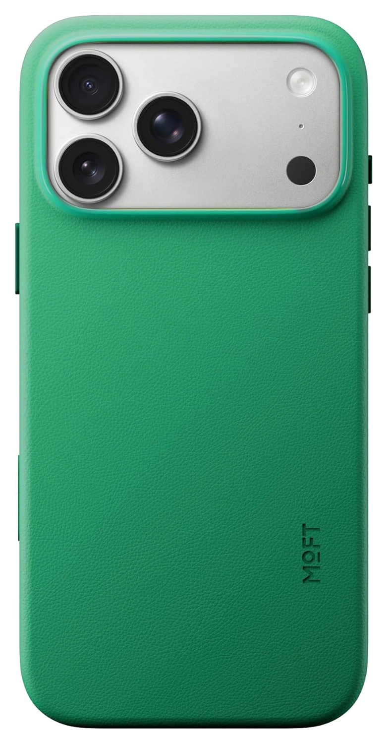 MOFT MOVAS Snap iPhone 17 Pro Max Hoesje MagSafe Leer Back Cover Groen afbeelding 1