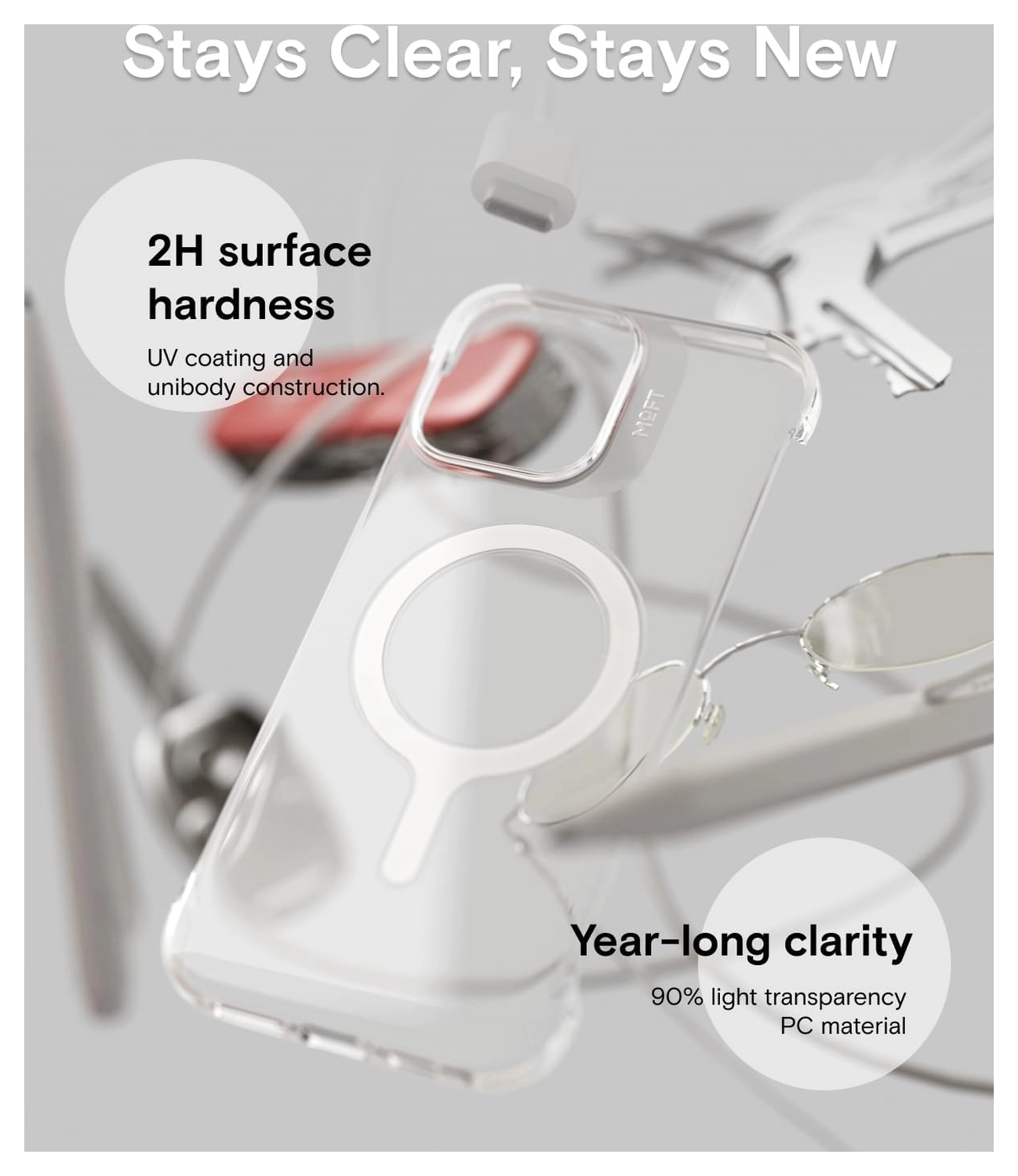 MOFT Invisible Case iPhone 16 Pro Max Hoesje MagSafe Back Cover Transparant afbeelding 5