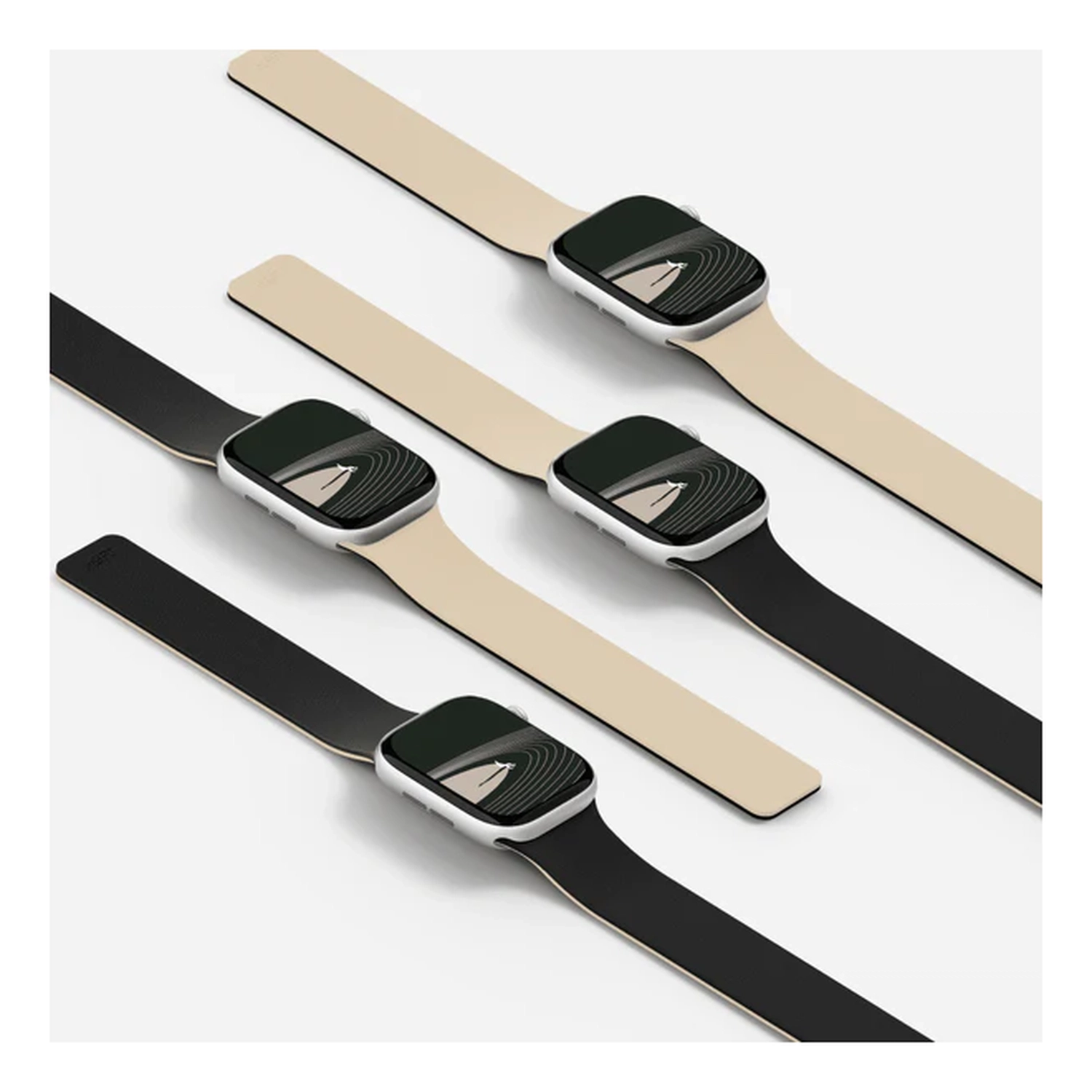 MOFT Snap - Apple Watch Bandje - 1-11/SE/Ultra - 49/46/45/44/42MM - Zwart Beige afbeelding 11