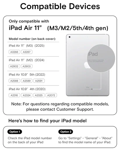 MOFT Float Folio iPad Air 11 (2024/2025/2026)/Air 10.9 (2022/2020) Hoes Zwart afbeelding 2