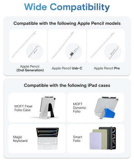 MOFT Apple Pencil (Pro) Houder voor Dynamic Folio & Float Folio Hoes Zwart afbeelding 2