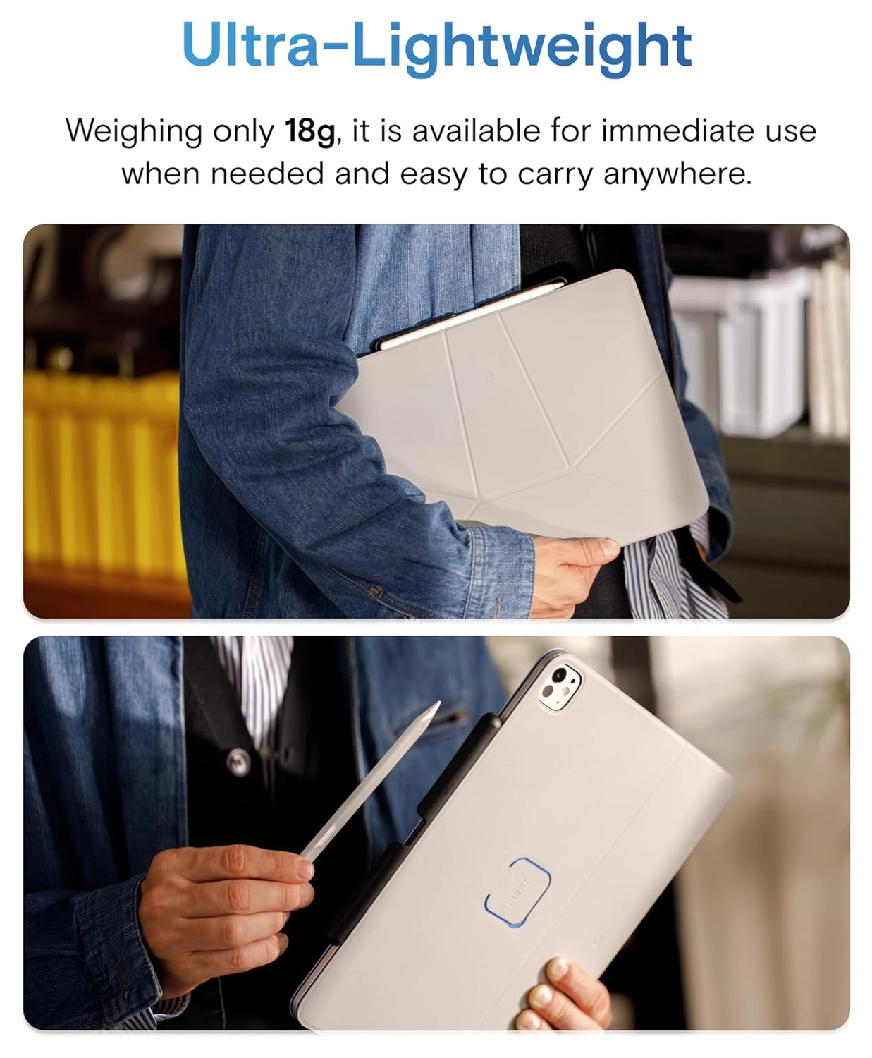 MOFT Apple Pencil (Pro) Houder voor Dynamic Folio & Float Folio Hoes Zwart afbeelding 4