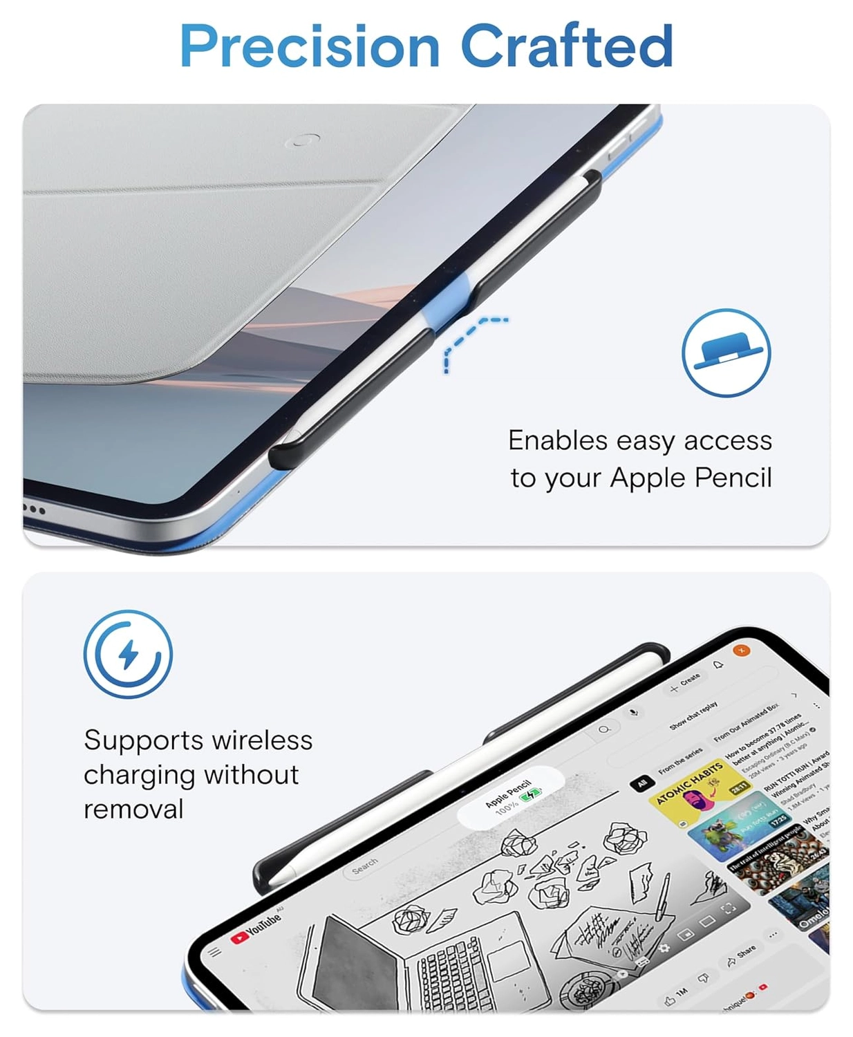 MOFT Apple Pencil (Pro) Houder voor Dynamic Folio & Float Folio Hoes Zwart afbeelding 6