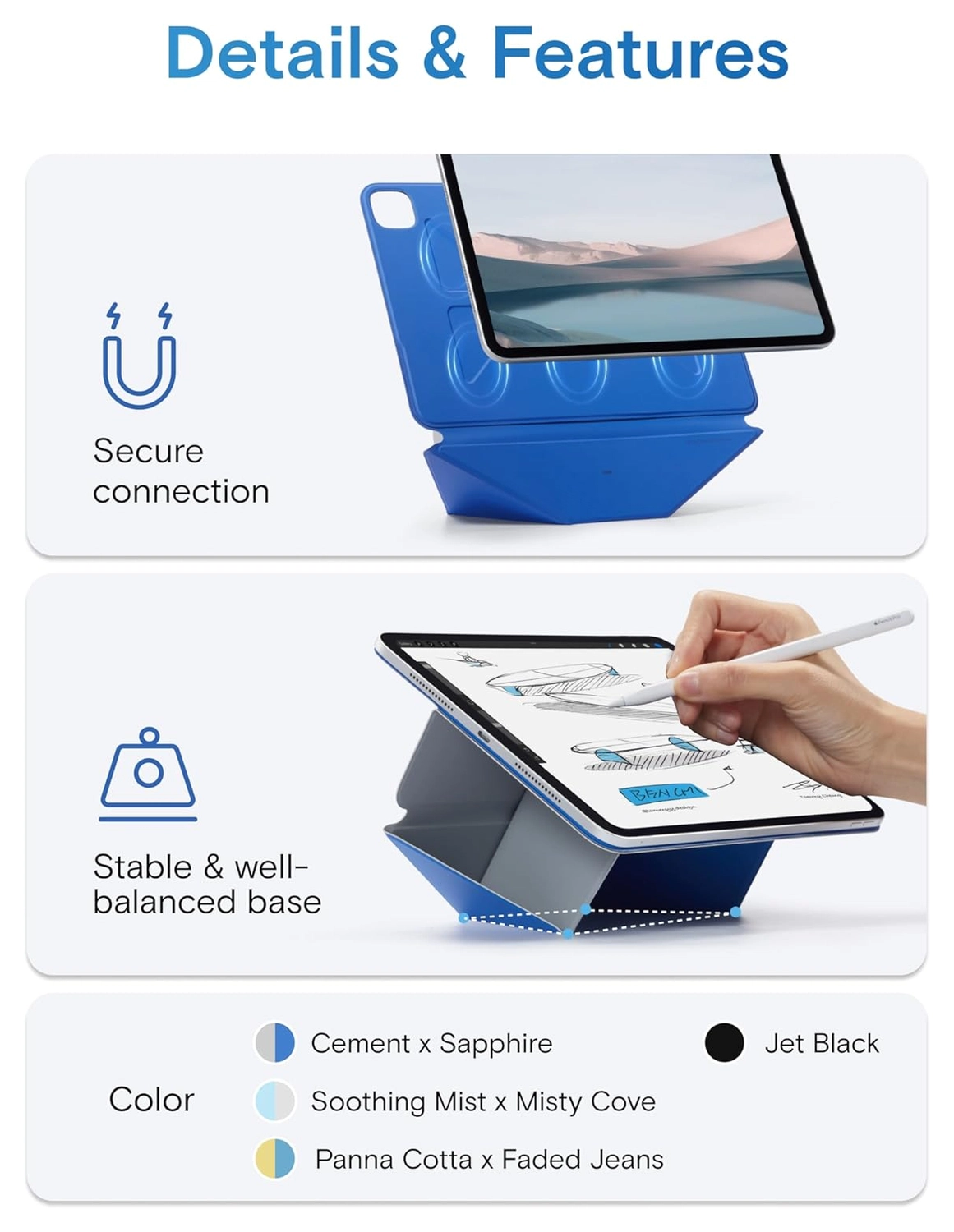 MOFT Dynamic Folio iPad Air 11 (2024/2025) / Air 10.9 (2022/2020) Hoes Zwart afbeelding 7