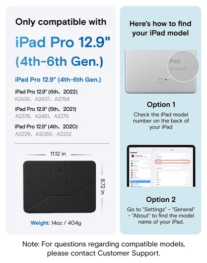 MOFT Dynamic Folio iPad Pro 12.9 Hoes Book Case met Standaard Zwart afbeelding 2