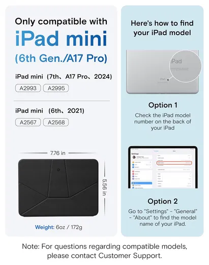 MOFT Dynamic Folio iPad Mini 7 / 6 Hoes Book Case met Standaard Zwart afbeelding 2