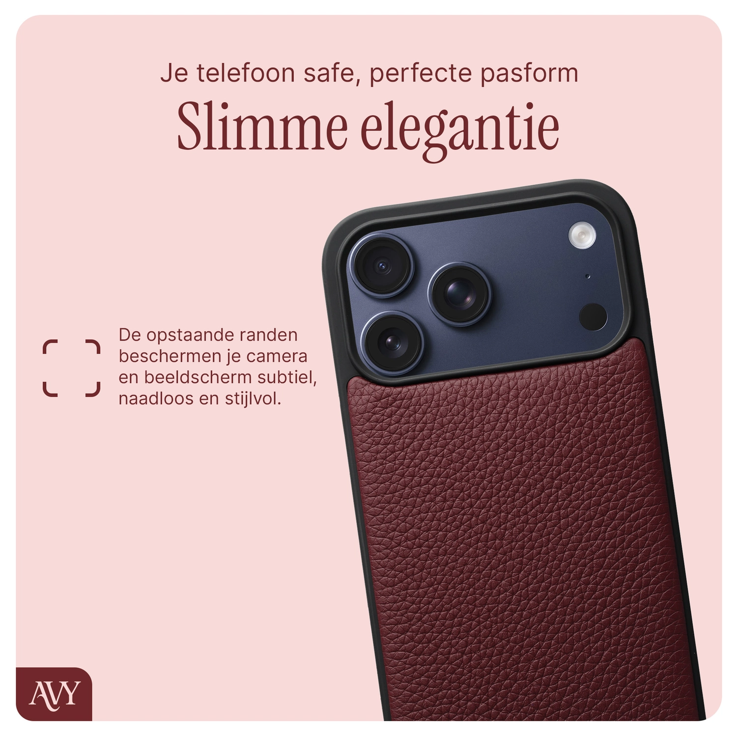 AVY Apple iPhone 17 Pro Max - Essential Kit - Burgundy - Cupid Clear Red afbeelding 2