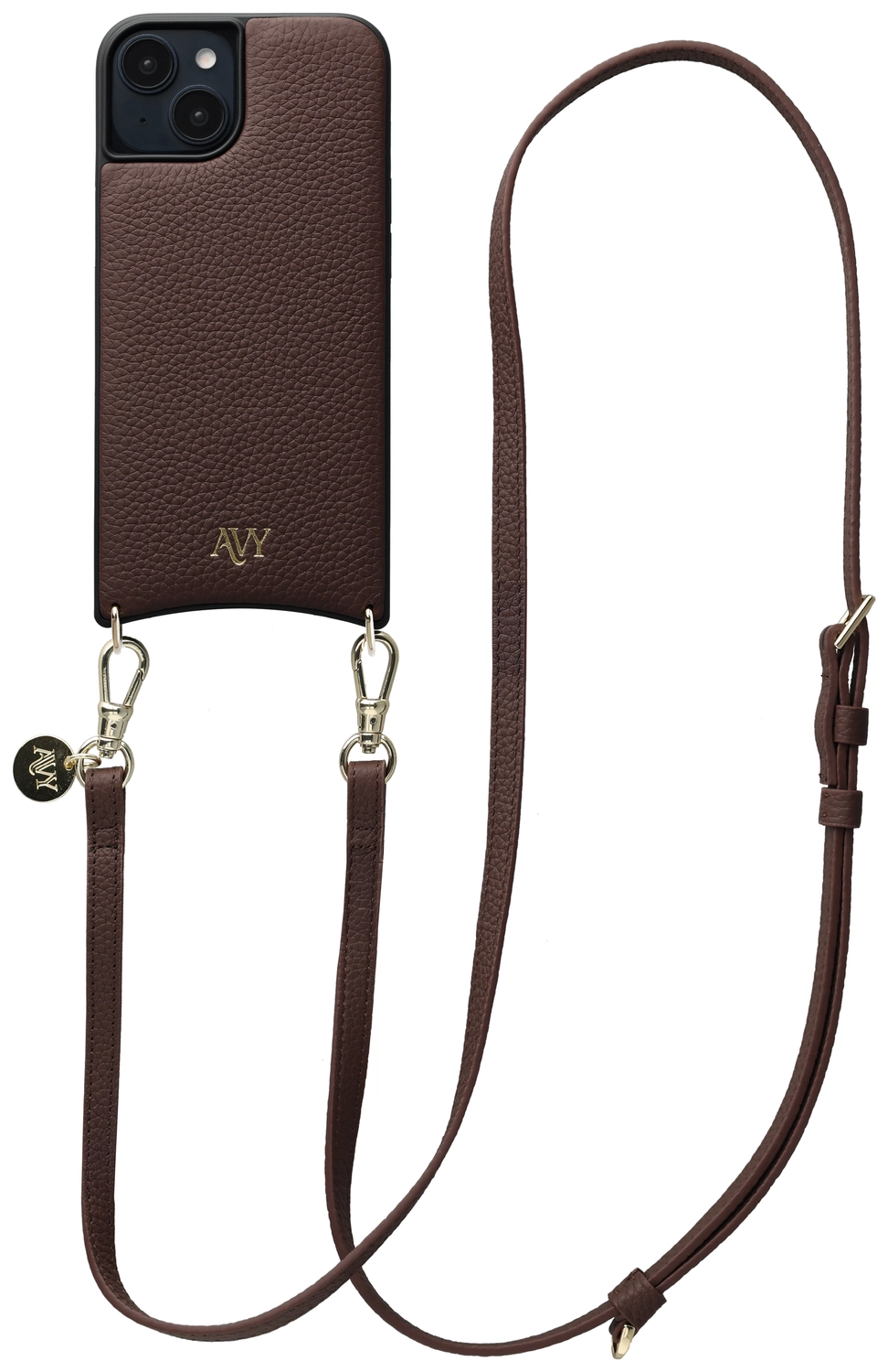 AVY Apple iPhone 15 - Essential Kit - Chocolate - Long Leather afbeelding 1