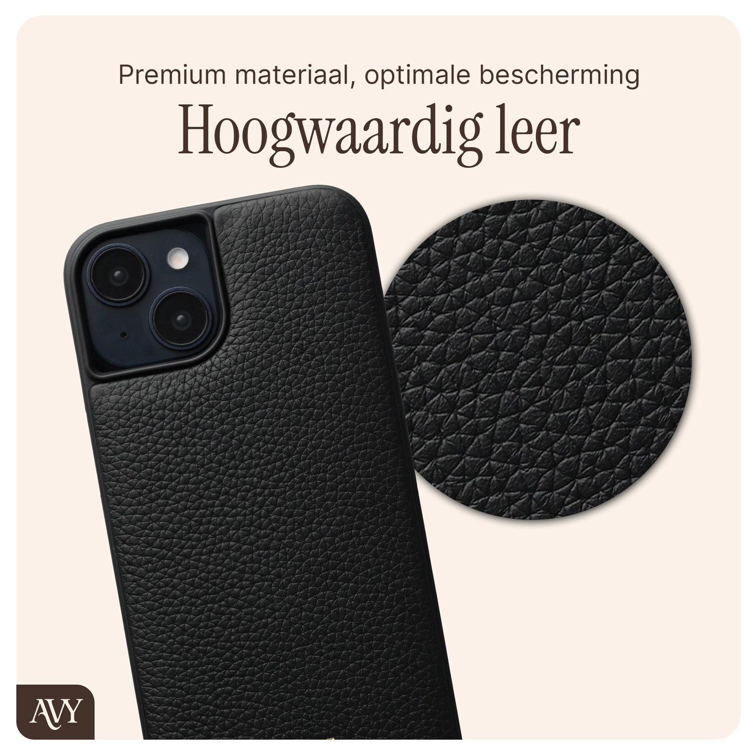 AVY Apple iPhone 14 / 13 - Essential Kit - Zwart - Long Leather afbeelding 6