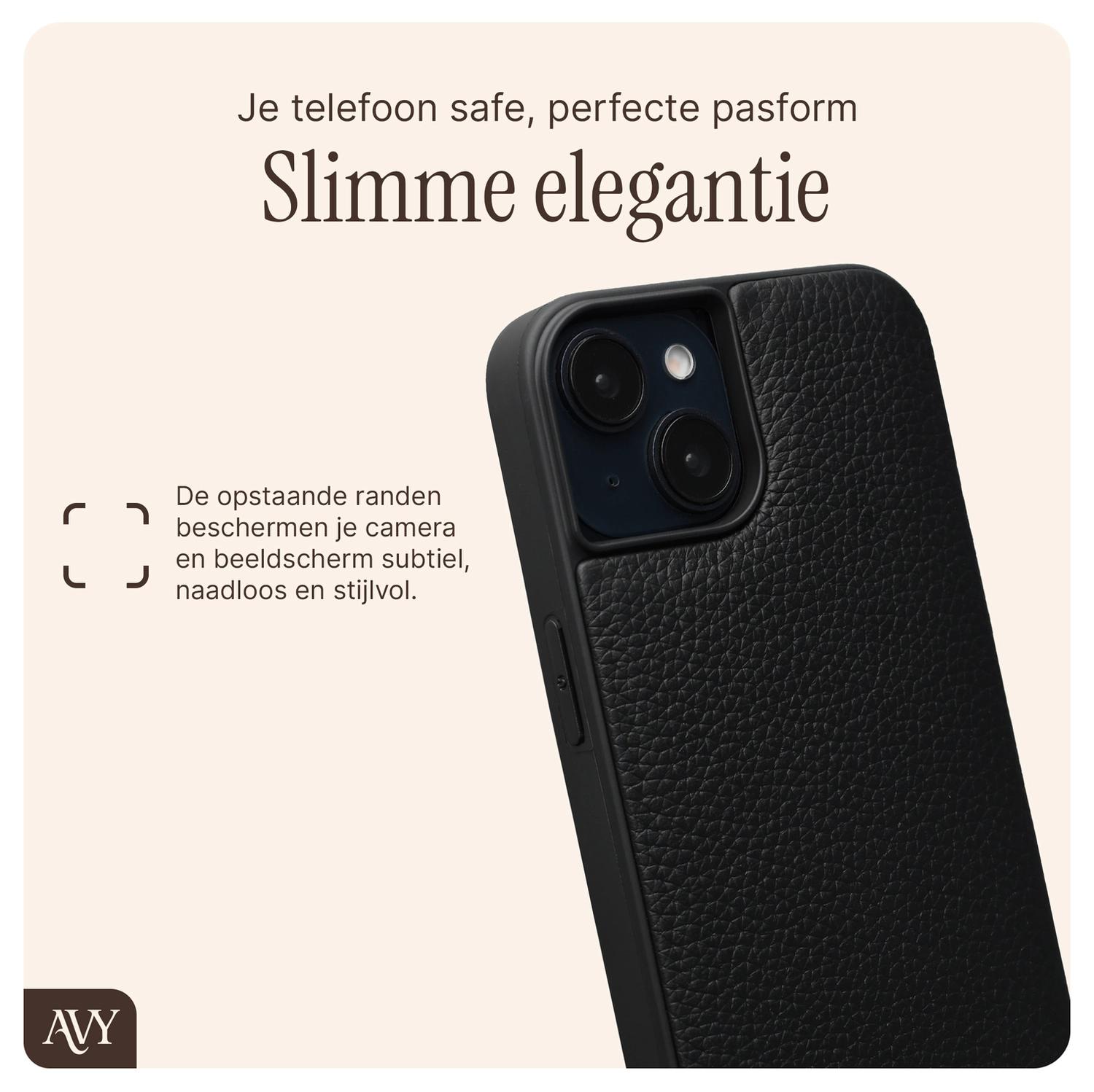 AVY Apple iPhone 14 / 13 - Essential Kit - Zwart - Long Leather afbeelding 7