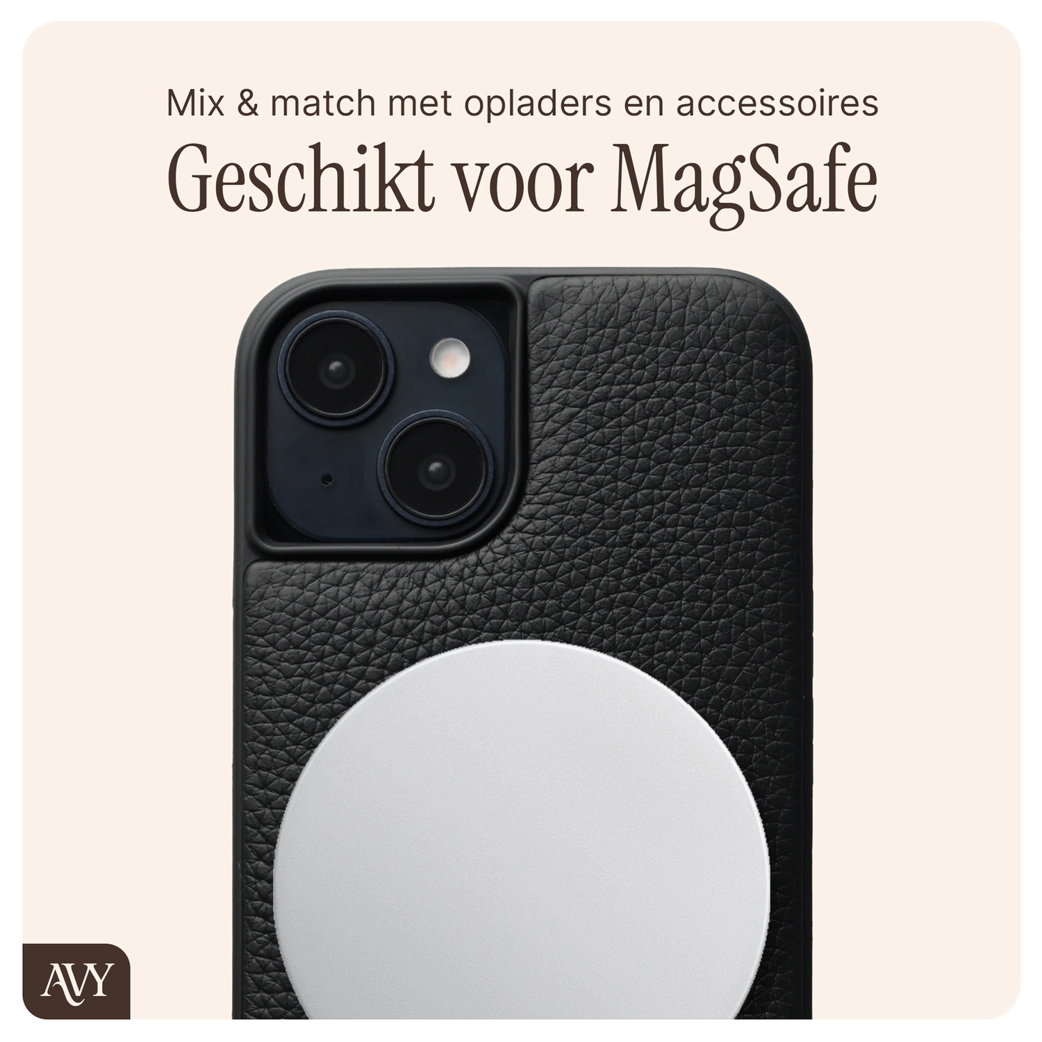 AVY Apple iPhone 14 / 13 - Essential Kit - Zwart - Long Leather afbeelding 8