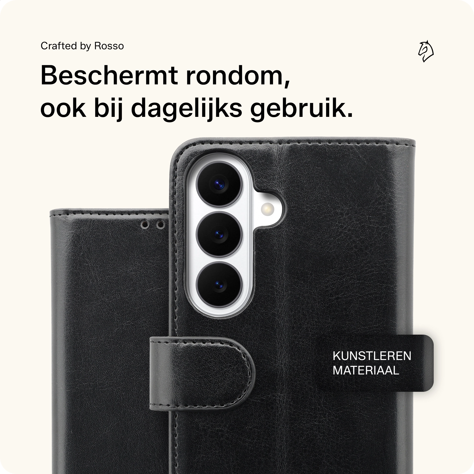 Rosso Element Samsung Galaxy S26 Hoesje Book Case Wallet Zwart afbeelding 3