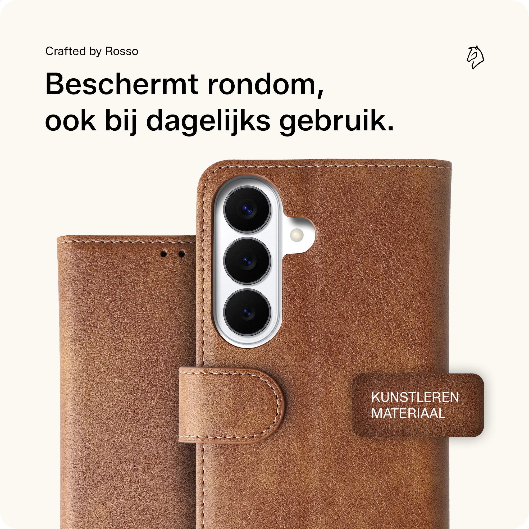 Rosso Element Samsung Galaxy S26 Hoesje Book Case Wallet Bruin afbeelding 3