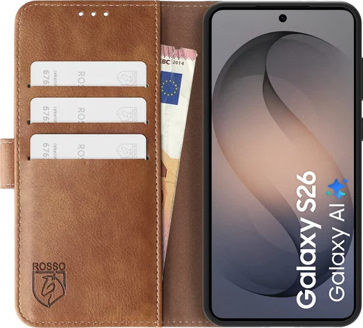 Rosso Element Samsung Galaxy S26 Hoesje Book Case Wallet Bruin afbeelding 12