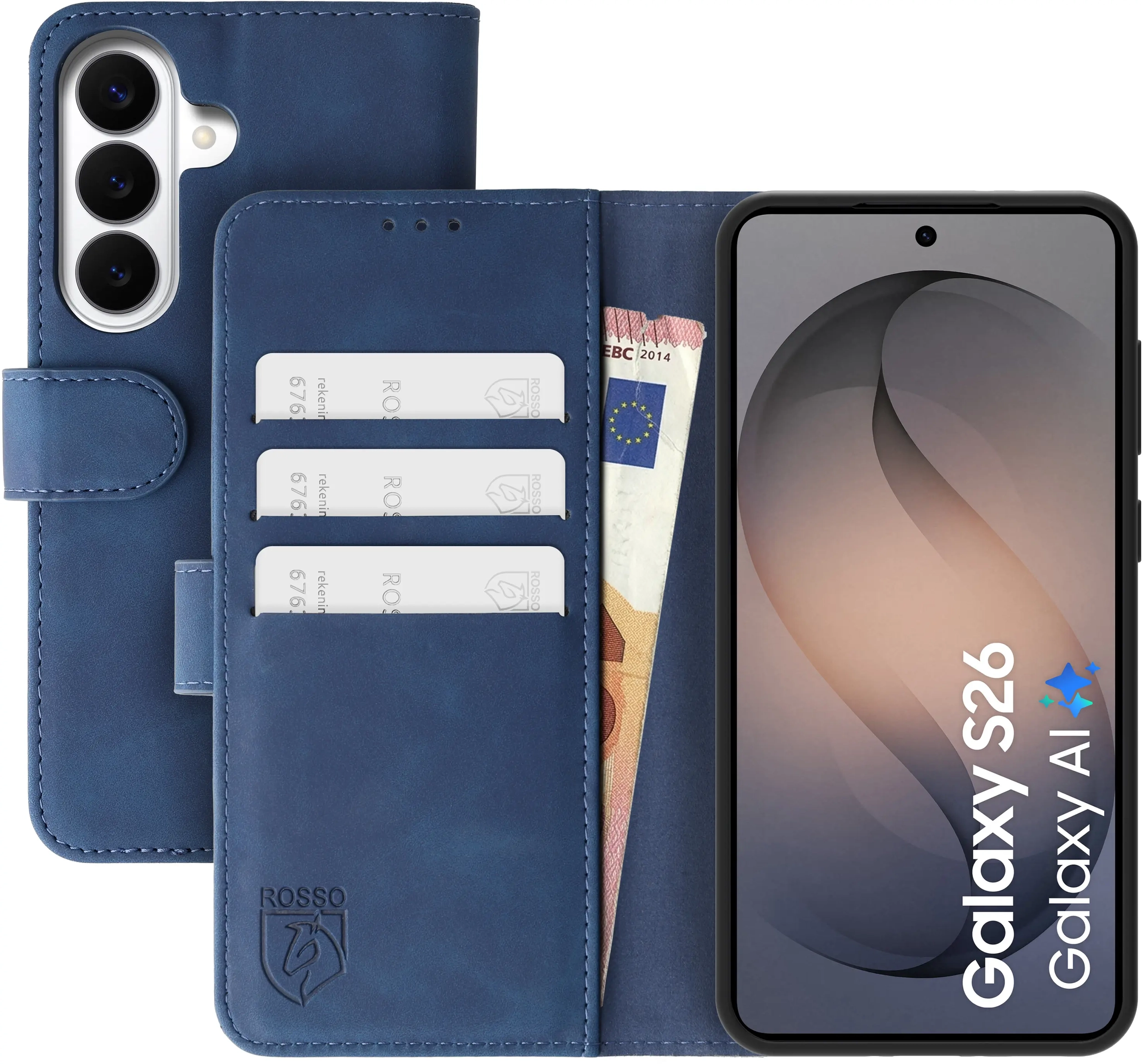Rosso Element Samsung Galaxy S26 Hoesje Book Case Wallet Blauw afbeelding 1